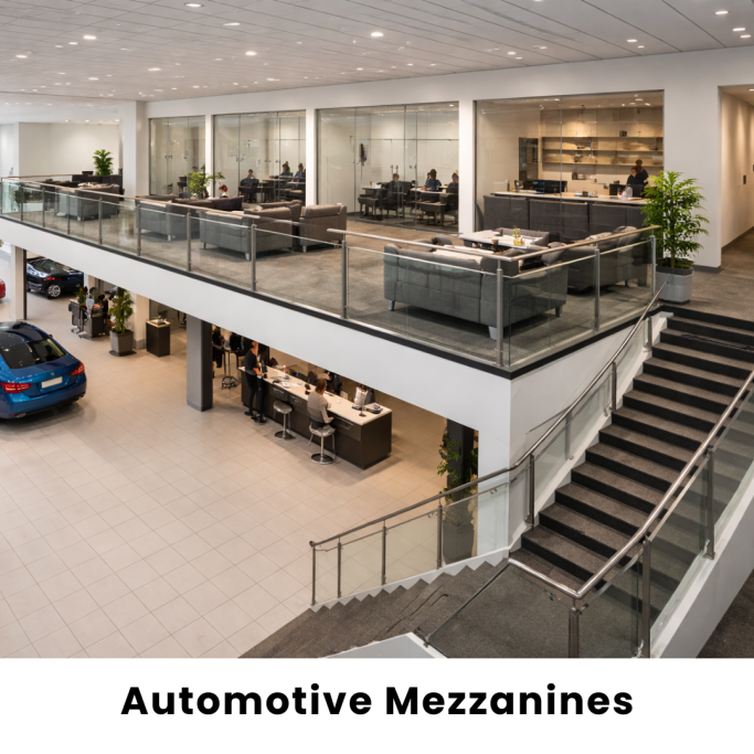 Auto-motive mezzanine fabricated by Gateway Fabrications in Hull and across the UK.