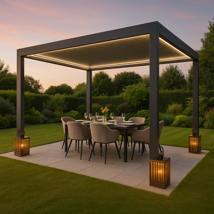 Pergolas Modern garden pergola supplied and installed by Gateway Fabrications, pergola specialists in Hull, UK