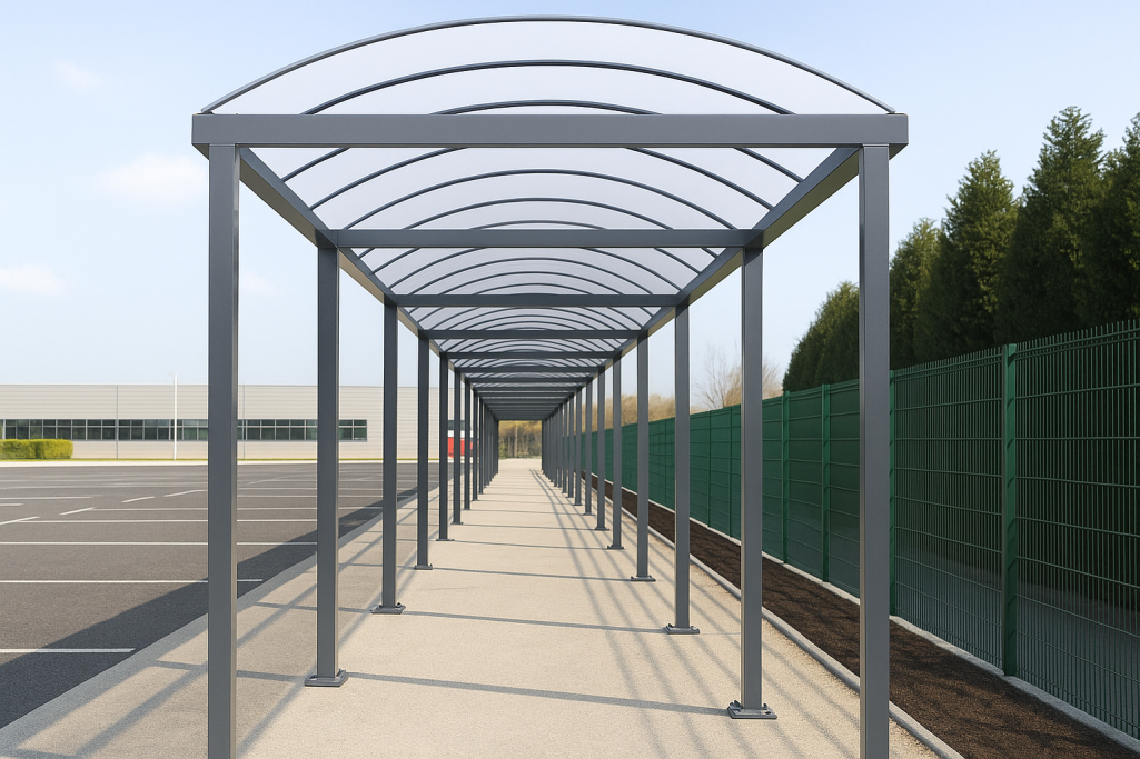 Steel Walkways Custom steel fabricated walkway canopy from Gateway Fabrications in Hull serving clients across the UK.