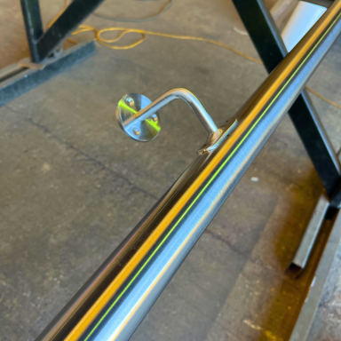 Custom Handrails Gateway Fabrications custom steel handrails, freshly fabricated and ready for installation. Bespoke designs made to order for residential an