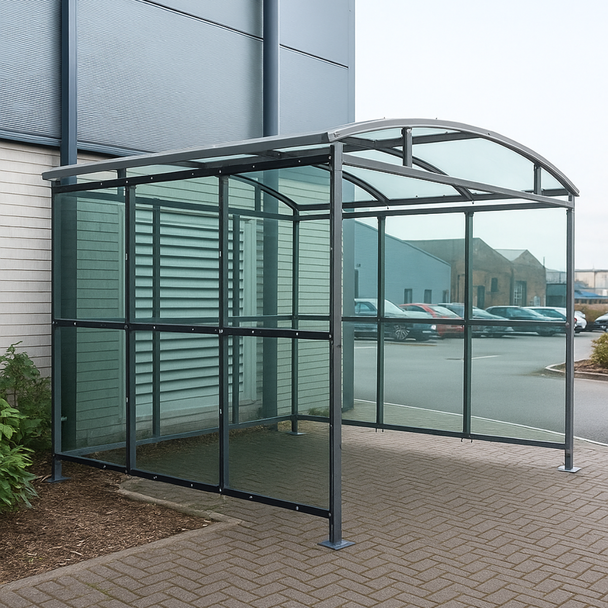 Fabricated Steel Smoking Shelter for Structural Engineering Projects by Gateway Fabrications Hull