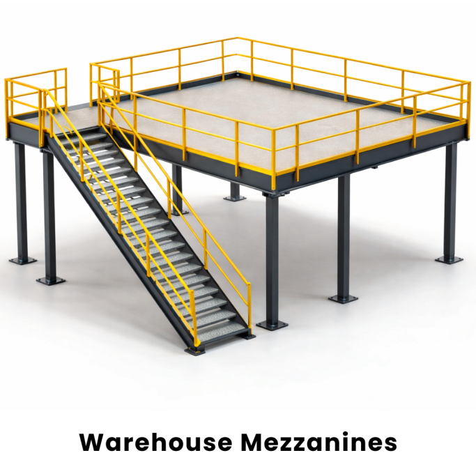 Warehouse mezzanine fabricated by Gateway Fabrications in Hull and across the UK.