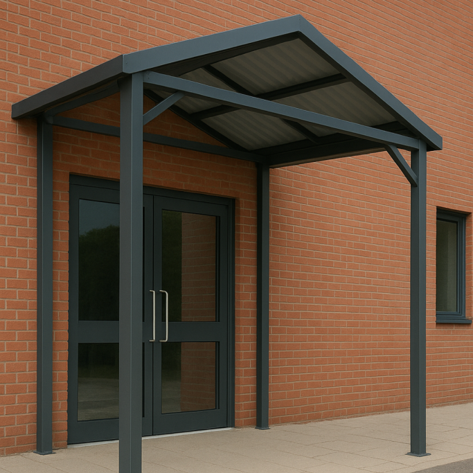 Steel Canopy Pointed Entrance Steel Roof Canopy for Commercial and Industrial - Custom and fully bespoke steel solutions from Gateway Fabrication Hull
