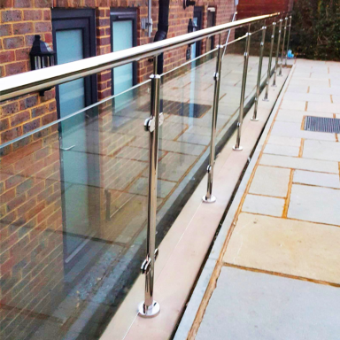 Steel & Glass Balustrades Gateway Fabrications custom steel chrome handrails and glass balustrades, designed for both residential and commercial properties.