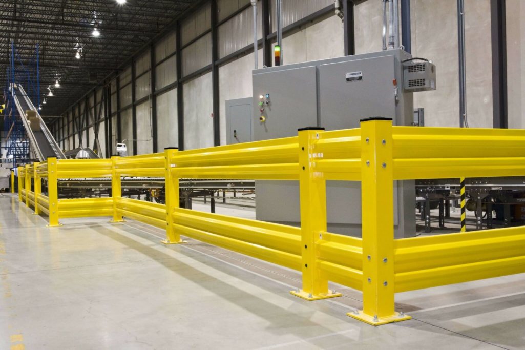 Safety Barriers Yellow steel fabricated safety barriers for industrial use manufactured by Gateway Fabrications made in Hull delivered nationwide.