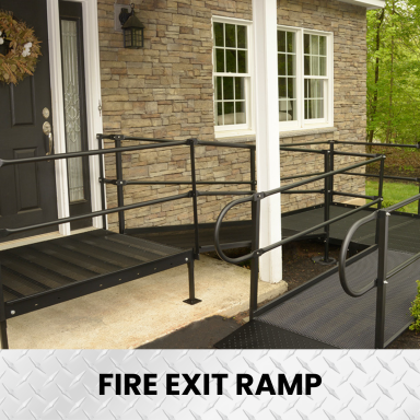 Bespoke and custom built fire exit ramp fabricated by Gateway Fabrications in Hull available for sale across the UK.